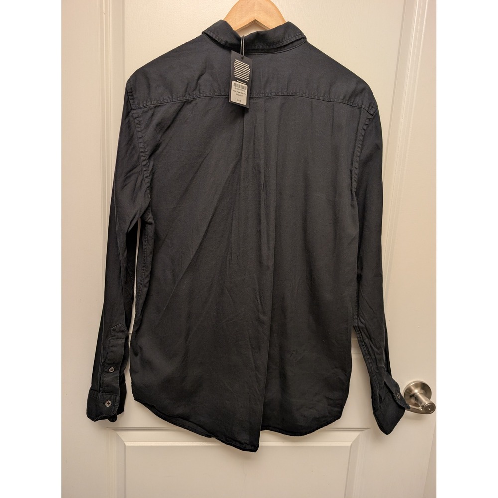 Buck Mason Black Draped Twill One Pocket Shirt L Minimalist Workwear Basic - Picture 2 of 3